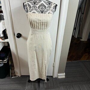 Sobella khaki paneled bust midi sundress adjustable straps